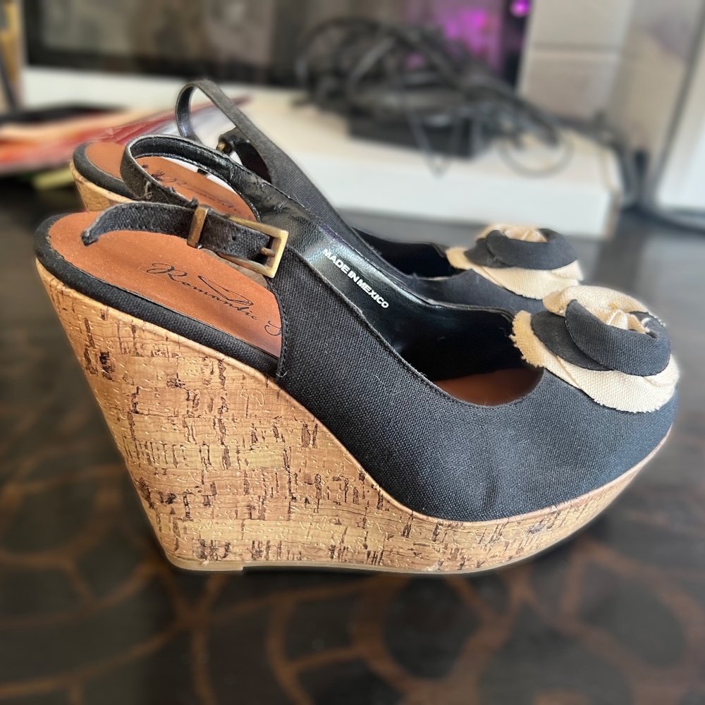 Romantic Soles Cork Wedge Heel